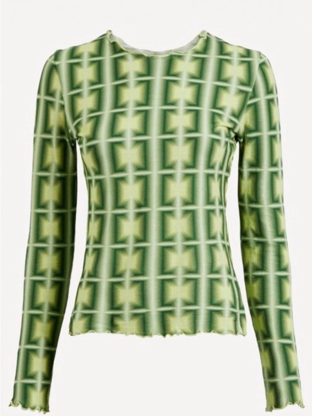 Paloma Wool Green checkered long sleeve